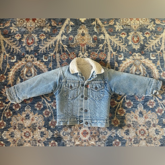 Levi's Other - Vintage orange tab Little Levi’s Sherpa lined denim jacket 2T